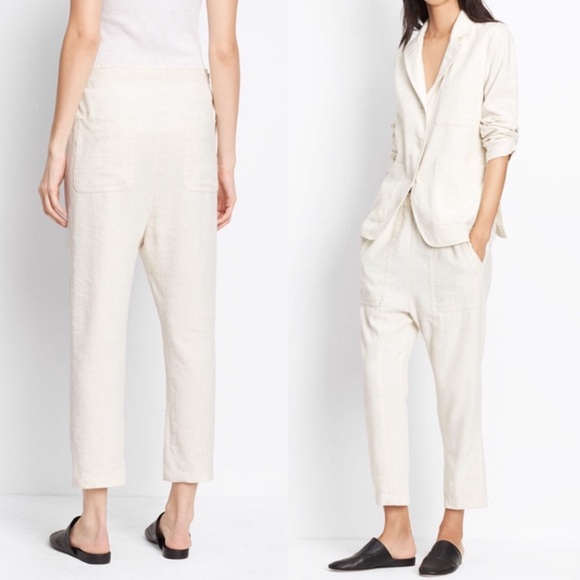 ✨ Vince Linen Silk Beige Pants Trousers - Picture 1 of 8